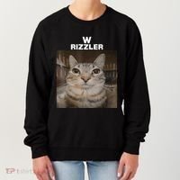 W Rizzler Meme Cat Meme Internet Memes Funny Meme Rizz Genz Women's Sweatshirt thumb 0