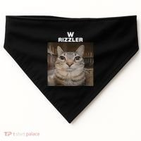 W Rizzler Meme Cat Meme Internet Memes Funny Meme Rizz Genz USA-Made Doggie Bandana thumb 0