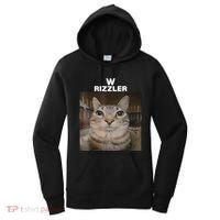 W Rizzler Meme Cat Meme Internet Memes Funny Meme Rizz Genz Women's Hoodie thumb 0