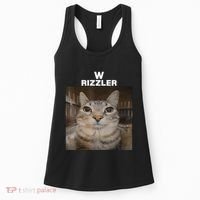 W Rizzler Meme Cat Meme Internet Memes Funny Meme Rizz Genz Women's Tank Top thumb 0