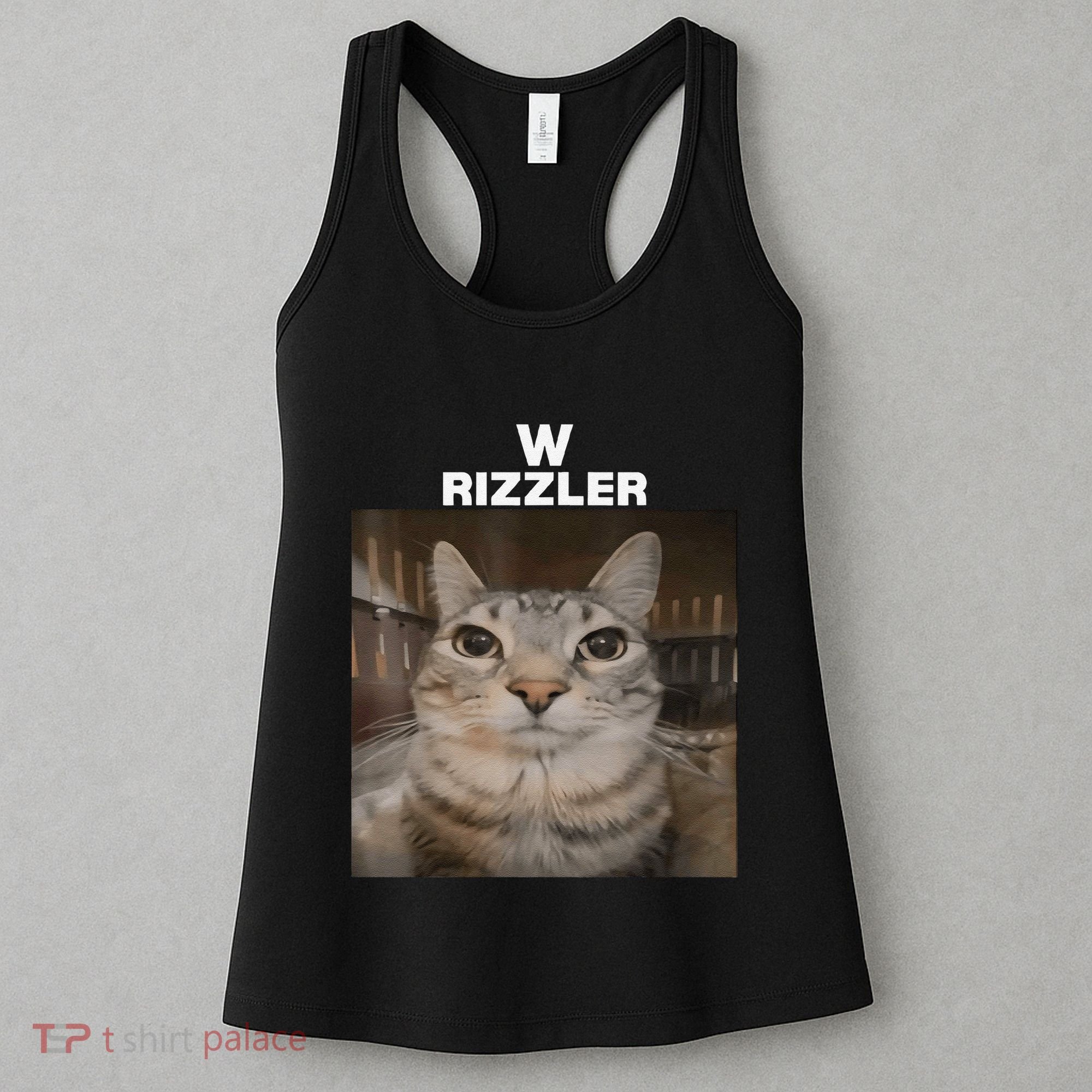 W Rizzler Meme Cat Meme Internet Memes Funny Meme Rizz Genz Women's Tank Top