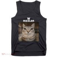 W Rizzler Meme Cat Meme Internet Memes Funny Meme Rizz Genz Tank Top thumb 0