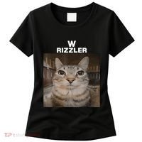 W Rizzler Meme Cat Meme Internet Memes Funny Meme Rizz Genz Women's T-Shirt thumb 0