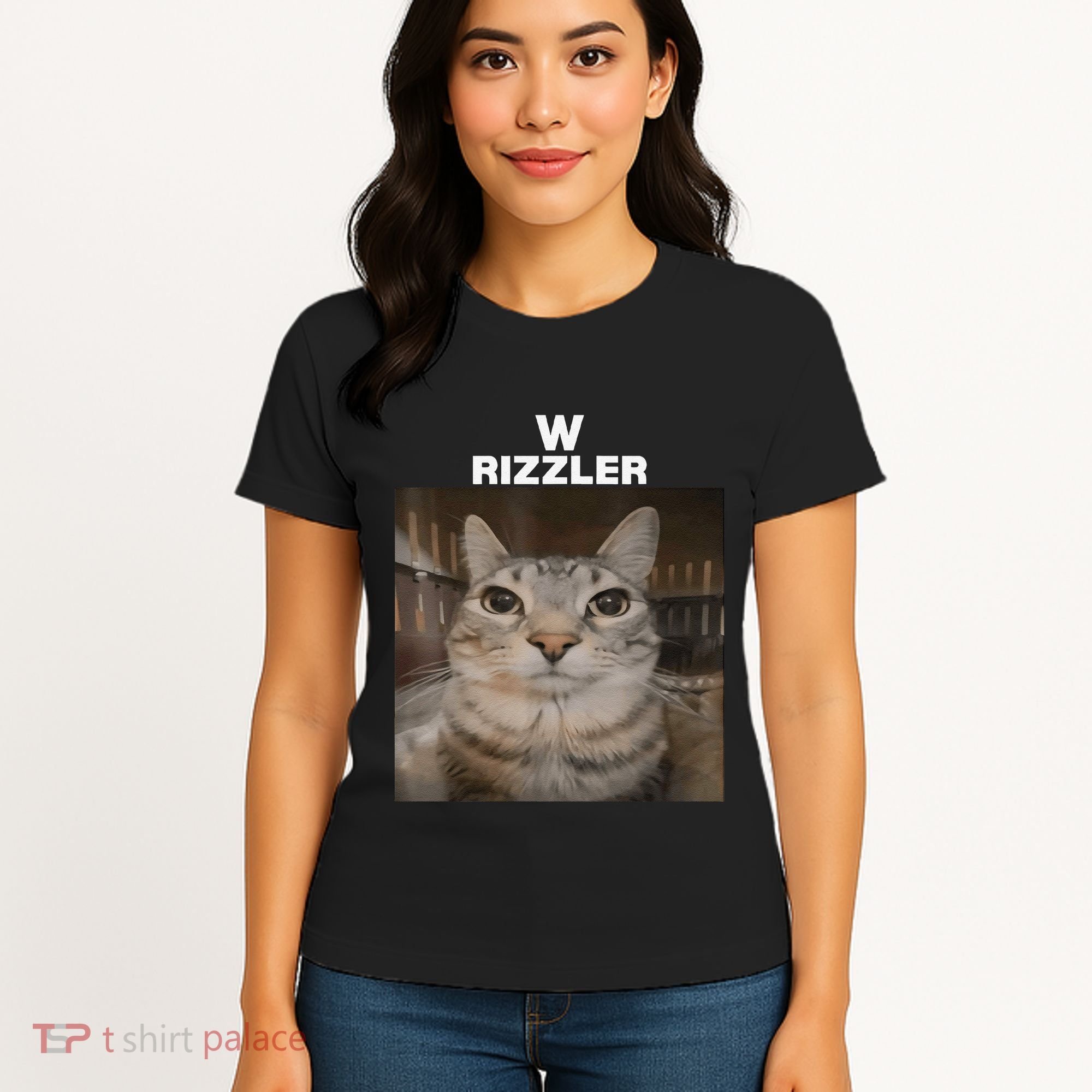 W Rizzler Meme Cat Meme Internet Memes Funny Meme Rizz Genz Women's T-Shirt