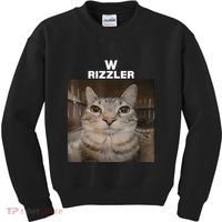 W Rizzler Meme Cat Meme Internet Memes Funny Meme Rizz Genz Kids Sweatshirt thumb 0