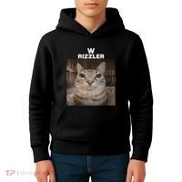 W Rizzler Meme Cat Meme Internet Memes Funny Meme Rizz Genz Kids Hoodie thumb 4