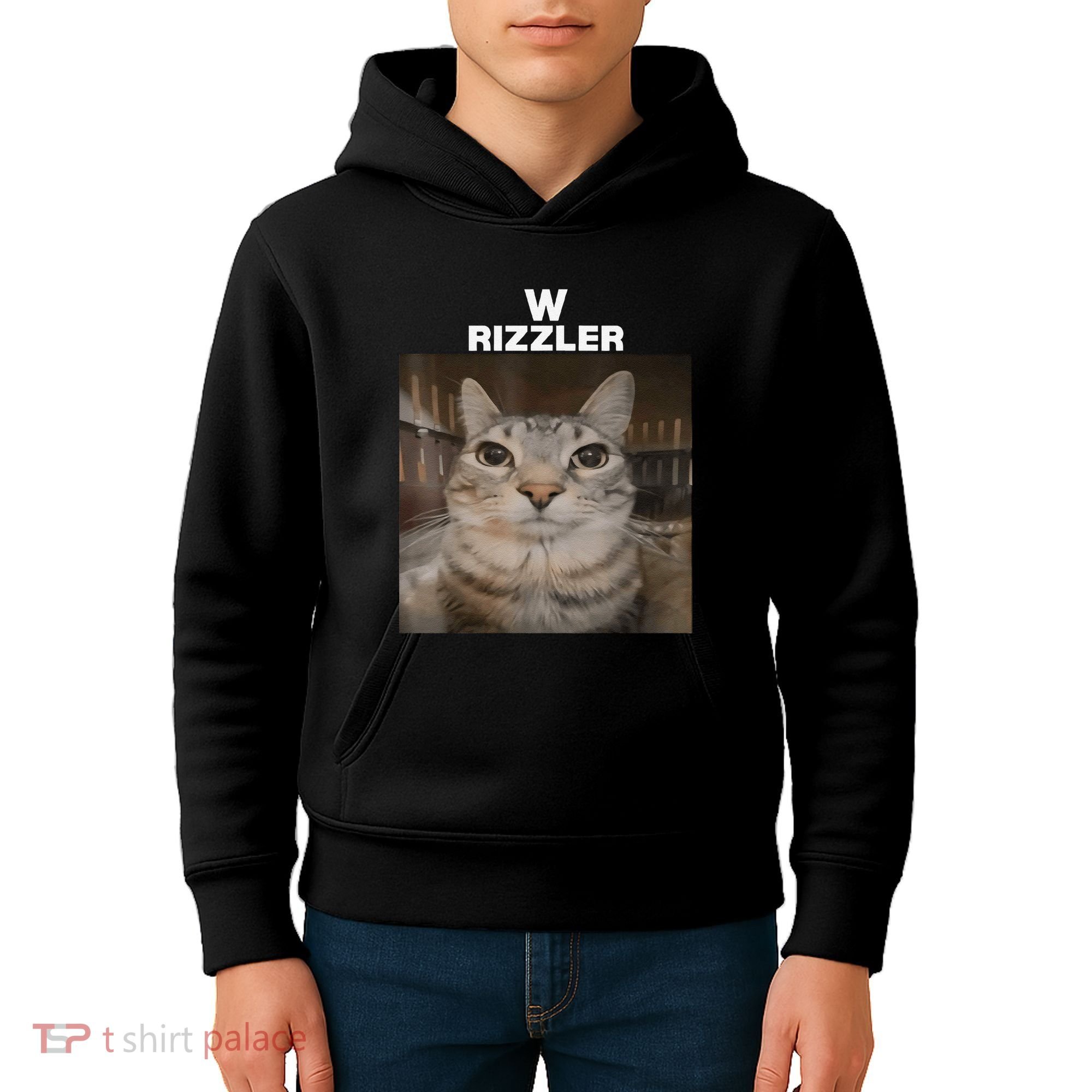 W Rizzler Meme Cat Meme Internet Memes Funny Meme Rizz Genz Kids Hoodie