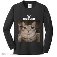 W Rizzler Meme Cat Meme Internet Memes Funny Meme Rizz Genz Kids Long Sleeve Shirt thumb 0