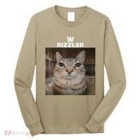 W Rizzler Meme Cat Meme Internet Memes Funny Meme Rizz Genz Long Sleeve Shirt thumb 0