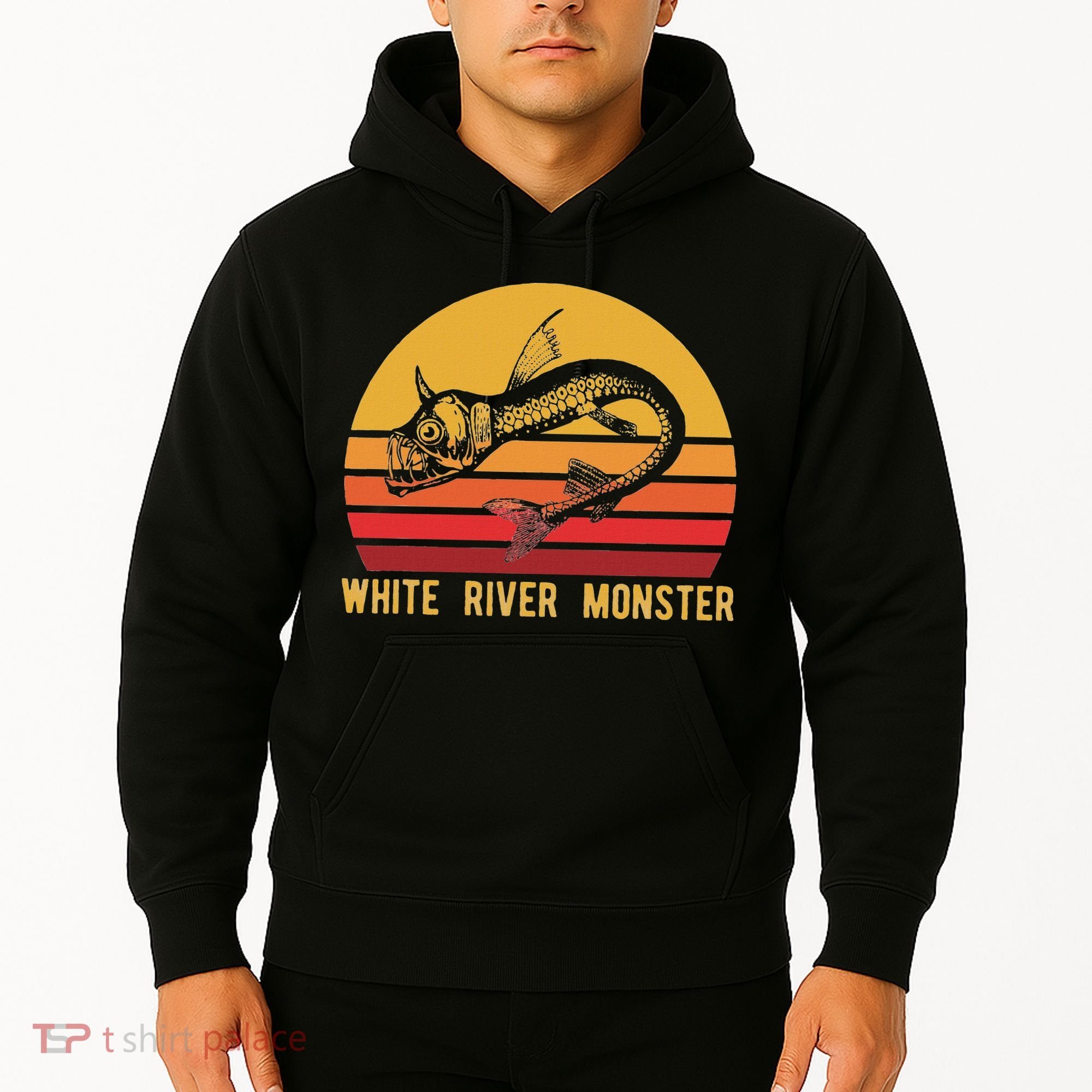 White River Monster Arkansas Cryptid Horned Fish Hoodie