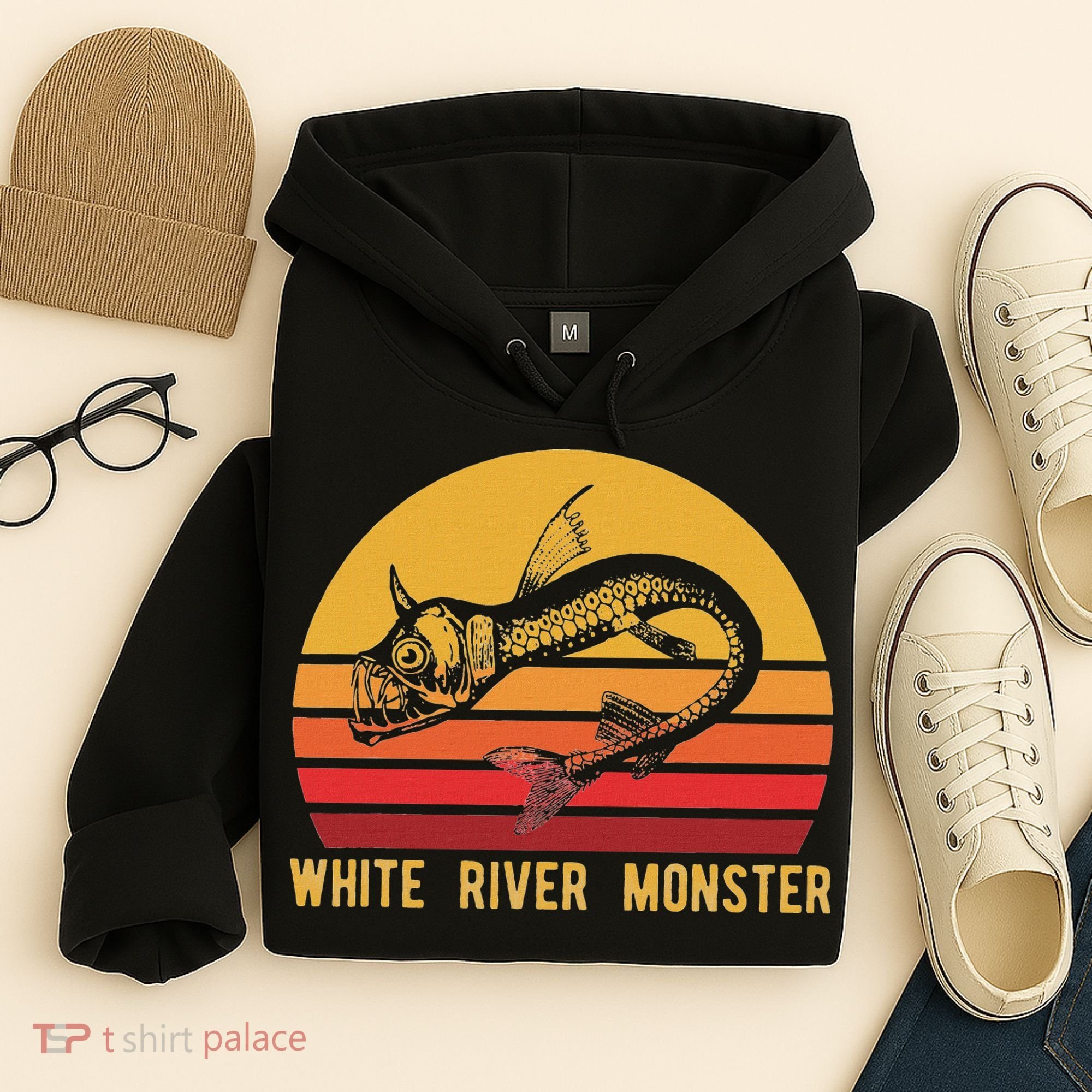 White River Monster Arkansas Cryptid Horned Fish Hoodie