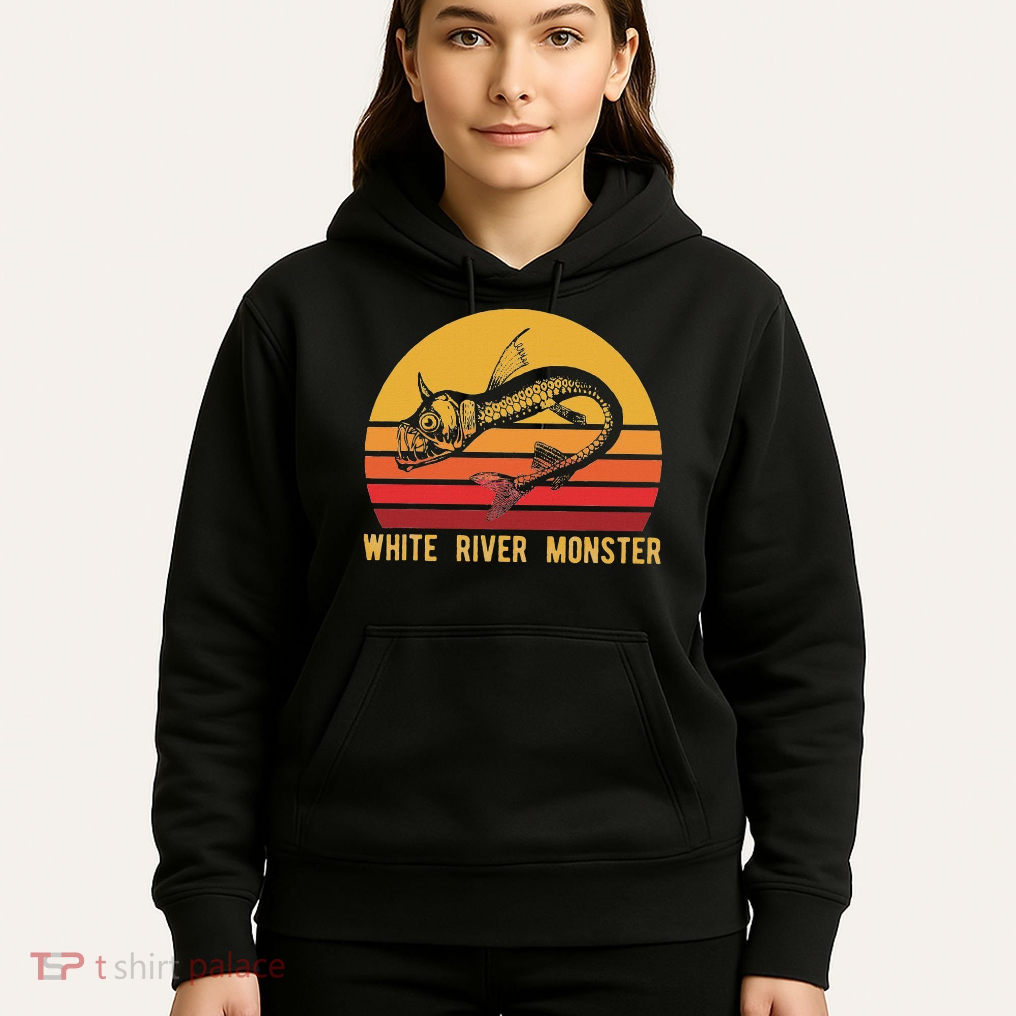 White River Monster Arkansas Cryptid Horned Fish Hoodie