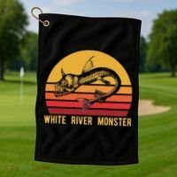 White River Monster Arkansas Cryptid Horned Fish Golf Towel thumb 1
