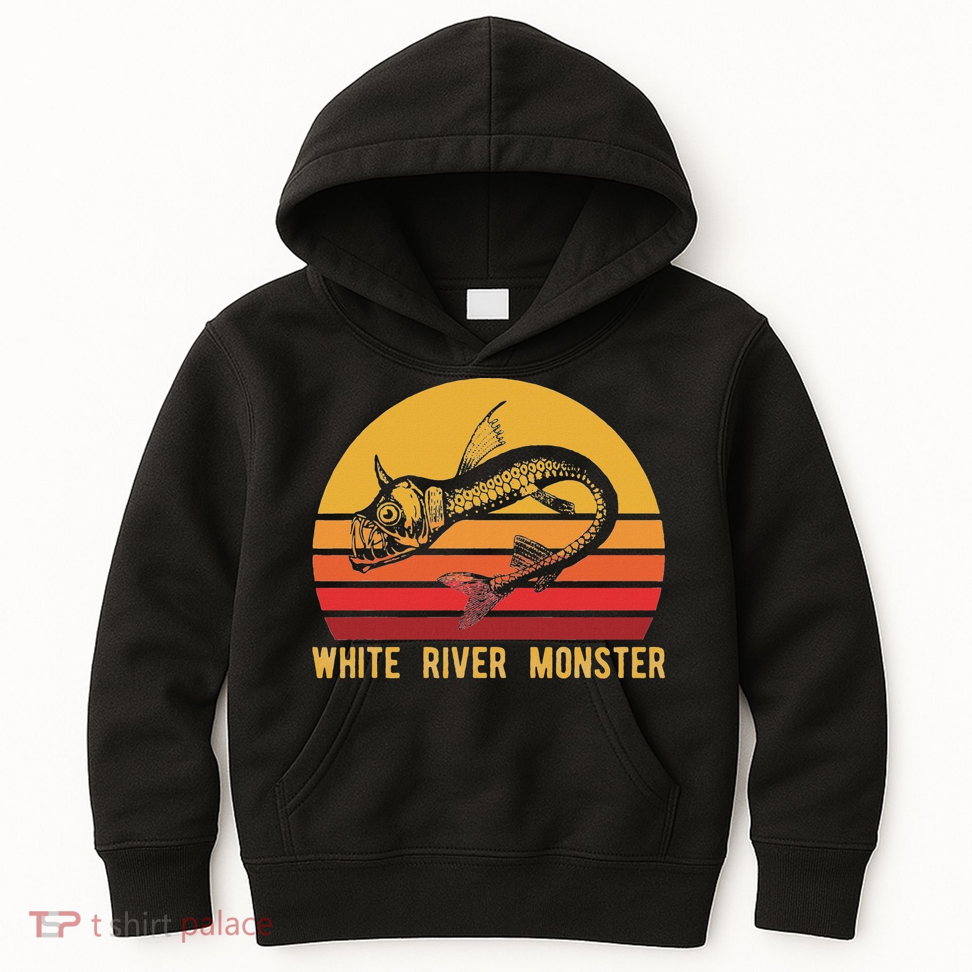 White River Monster Arkansas Cryptid Horned Fish Kids Hoodie