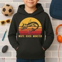 White River Monster Arkansas Cryptid Horned Fish Kids Hoodie thumb 2