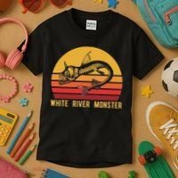 White River Monster Arkansas Cryptid Horned Fish Kids T-Shirt thumb 3