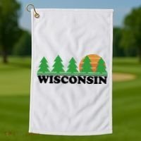 Wisconsin Retro Nature Golf Towel thumb 1