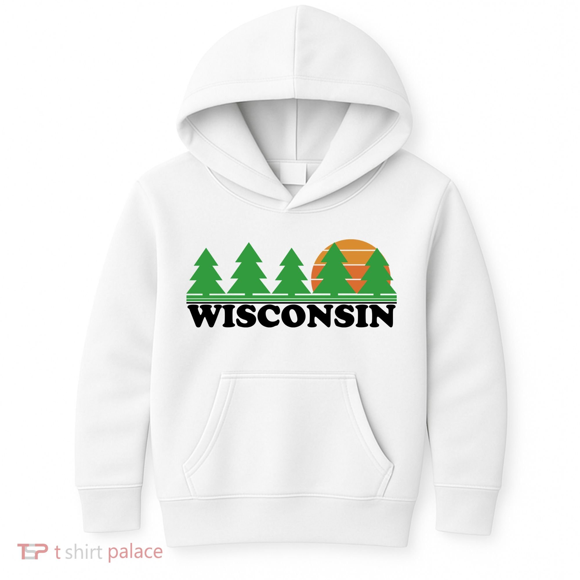 Wisconsin Retro Nature Kids Hoodie