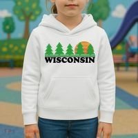 Wisconsin Retro Nature Kids Hoodie thumb 3