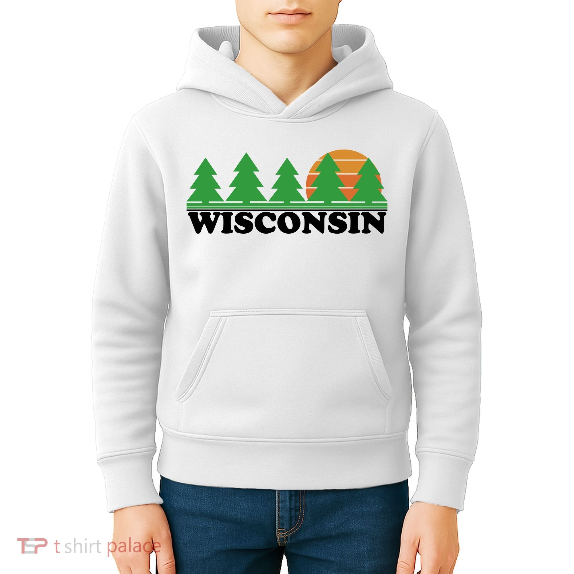 Wisconsin Retro Nature Kids Hoodie