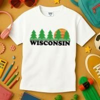 Wisconsin Retro Nature Kids T-Shirt thumb 3