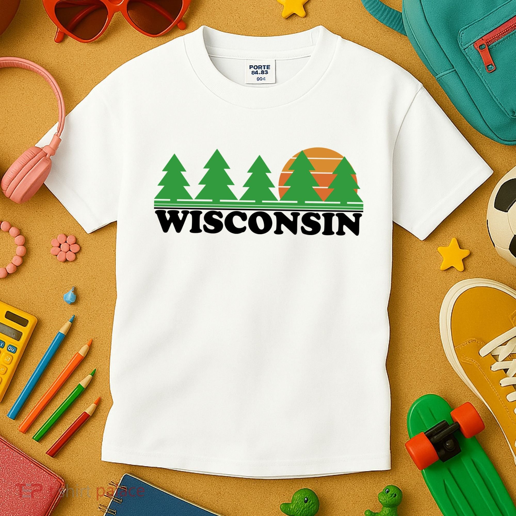 Wisconsin Retro Nature Kids T-Shirt