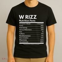 W Rizz Nutrition Facts Funny W Rizz Saying Rizz T-Shirt thumb 3