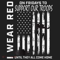 Wear Red On Fridays Military Veteran Support Our Troops Flag Beanie thumb 2