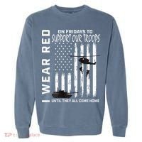 Wear Red On Fridays Military Veteran Support Our Troops Flag Garment-Dyed Sweatshirt thumb 0