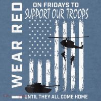 Wear Red On Fridays Military Veteran Support Our Troops Flag Garment-Dyed Sweatshirt thumb 2