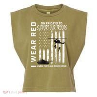 Wear Red On Fridays Military Veteran Support Our Troops Flag Garment-Dyed Women's Muscle Tee thumb 0