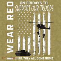 Wear Red On Fridays Military Veteran Support Our Troops Flag Garment-Dyed Women's Muscle Tee thumb 6