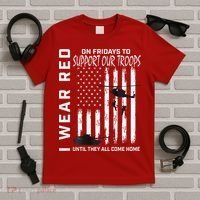 Wear Red On Fridays Military Veteran Support Our Troops Flag T-Shirt thumb 5