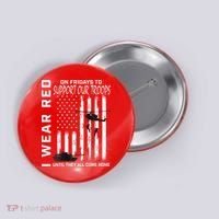 Wear Red On Fridays Military Veteran Support Our Troops Flag Button thumb 0