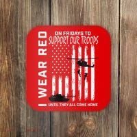 Wear Red On Fridays Military Veteran Support Our Troops Flag Coaster thumb 0