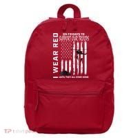 Wear Red On Fridays Military Veteran Support Our Troops Flag 16 in Basic Backpack thumb 0
