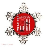 Wear Red On Fridays Military Veteran Support Our Troops Flag Ornament thumb 0