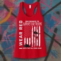 Wear Red On Fridays Military Veteran Support Our Troops Flag Women's Tank Top thumb 3
