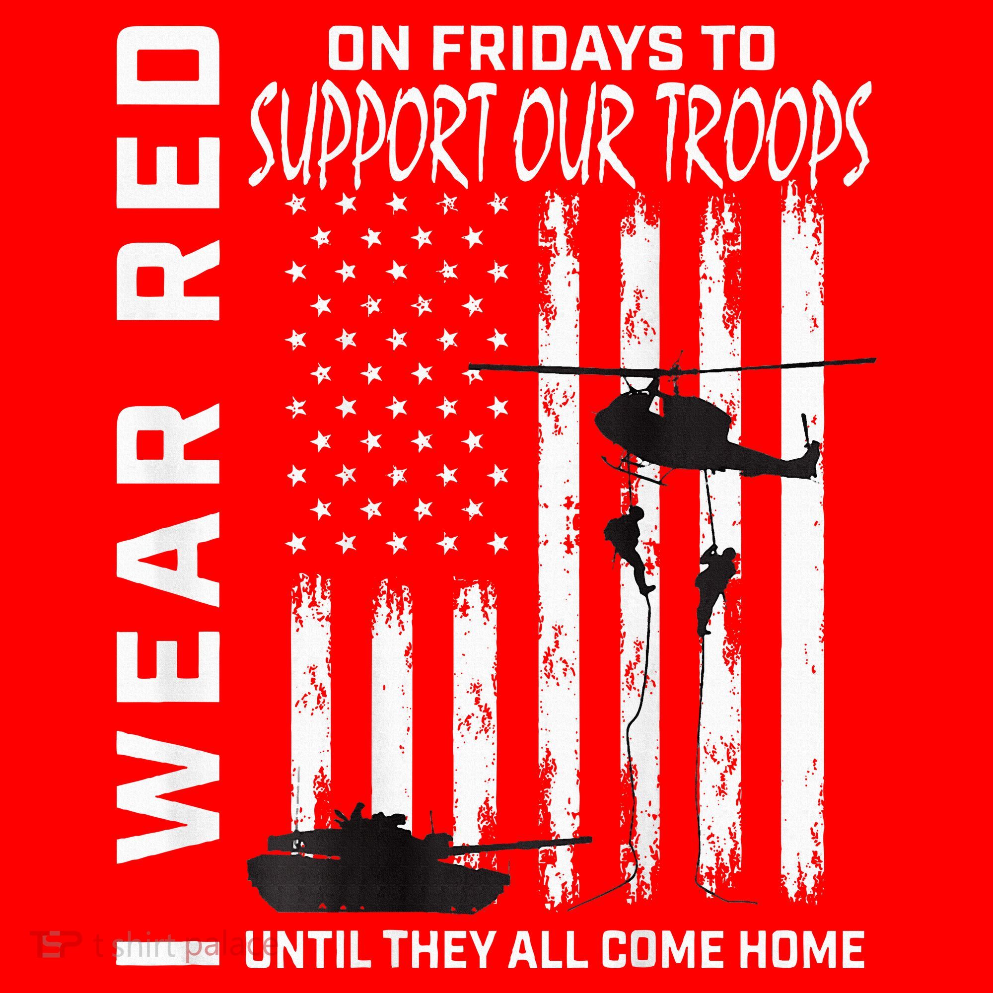 Wear Red On Fridays Military Veteran Support Our Troops Flag Women's Tank Top