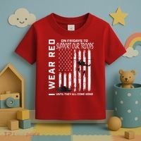 Wear Red On Fridays Military Veteran Support Our Troops Flag Toddler T-Shirt thumb 3