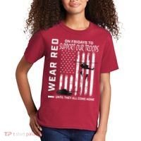 Wear Red On Fridays Military Veteran Support Our Troops Flag Kids T-Shirt thumb 2