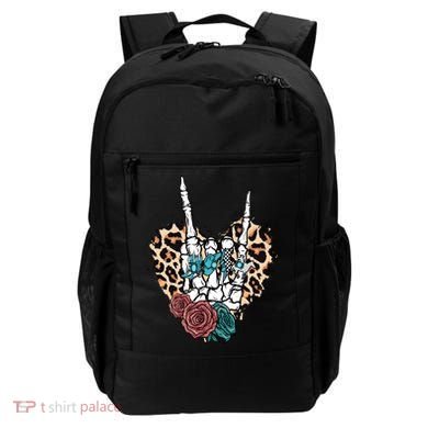 Western Rock On Skeleton Hand Halloween Backpack