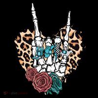Western Rock On Skeleton Hand Halloween Coaster thumb 2
