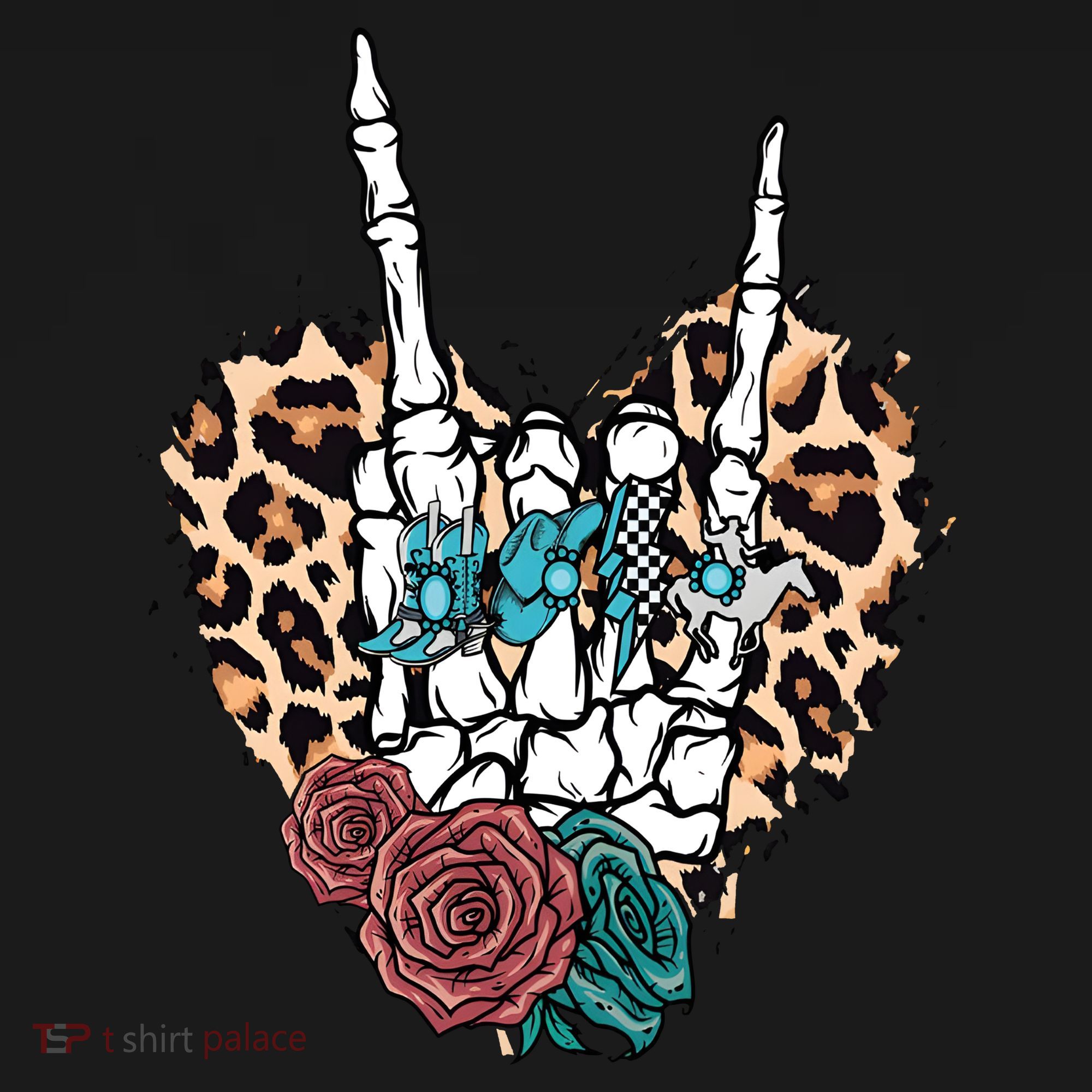 Western Rock On Skeleton Hand Halloween Toddler Hoodie