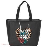 Western Rock On Skeleton Hand Halloween Tote Bag thumb 0