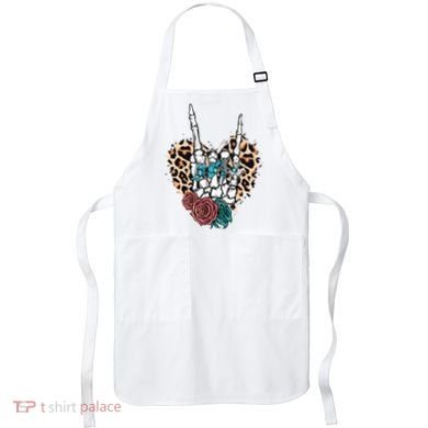 Western Rock On Skeleton Hand Halloween Apron