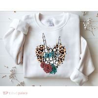 Western Rock On Skeleton Hand Halloween Sweatshirt thumb 2