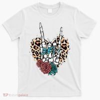 Western Rock On Skeleton Hand Halloween T-Shirt thumb 0
