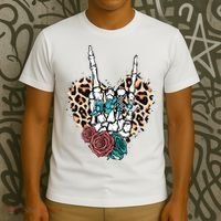 Western Rock On Skeleton Hand Halloween T-Shirt thumb 3