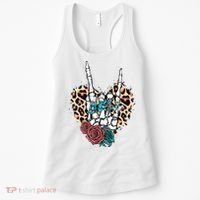 Western Rock On Skeleton Hand Halloween Women's Tank Top thumb 0